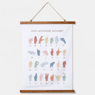 Rainbow American Sign Language ASL Hanging Tapestry