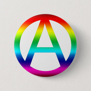 Rainbow Anarchy Symbol 6 Cm Round Badge