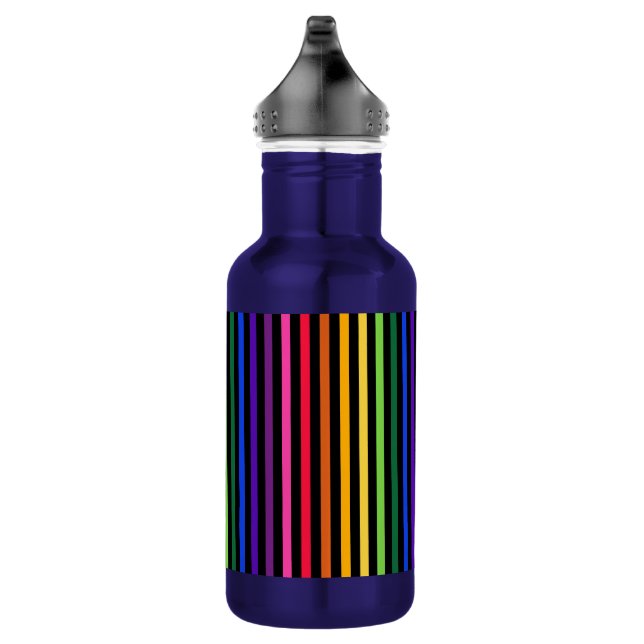 Rainbow and black stripes 532 ml water bottle (Right)