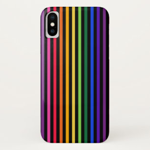 Rainbow and black stripes iPhone x case