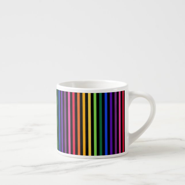 Rainbow and black stripes espresso cup (Right)