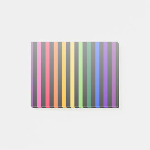 Rainbow and black stripes post-it notes