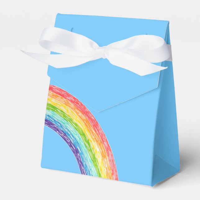 Rainbow and blue sky favour box (Front Side)