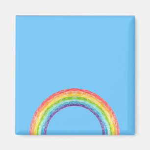 Rainbow and blue sky magnet