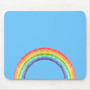 Rainbow and blue sky mouse mat