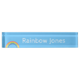 Rainbow and blue sky nameplate