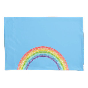 Rainbow and blue sky pillowcase