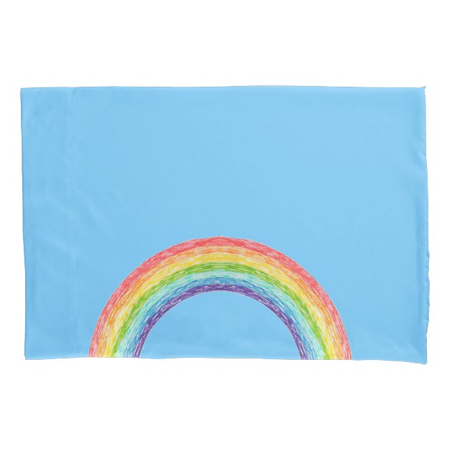 Rainbow and blue sky pillowcase (Front)
