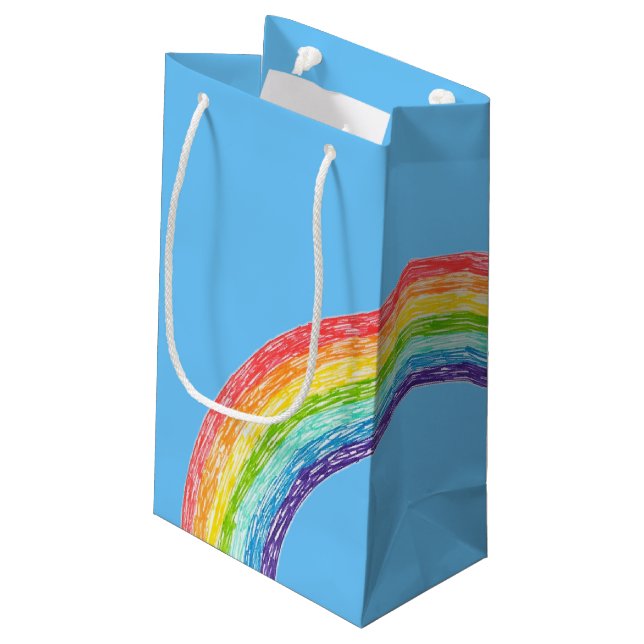 Rainbow and blue sky small gift bag (Back Angled)