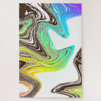 rainbow and chocolate strokes jigsaw puzzle