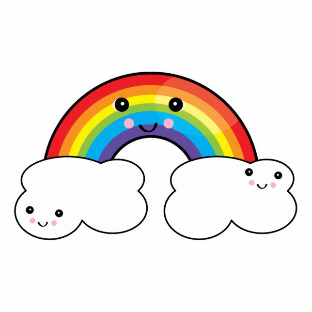 rainbow and cloud pals standing photo sculpture (Front)