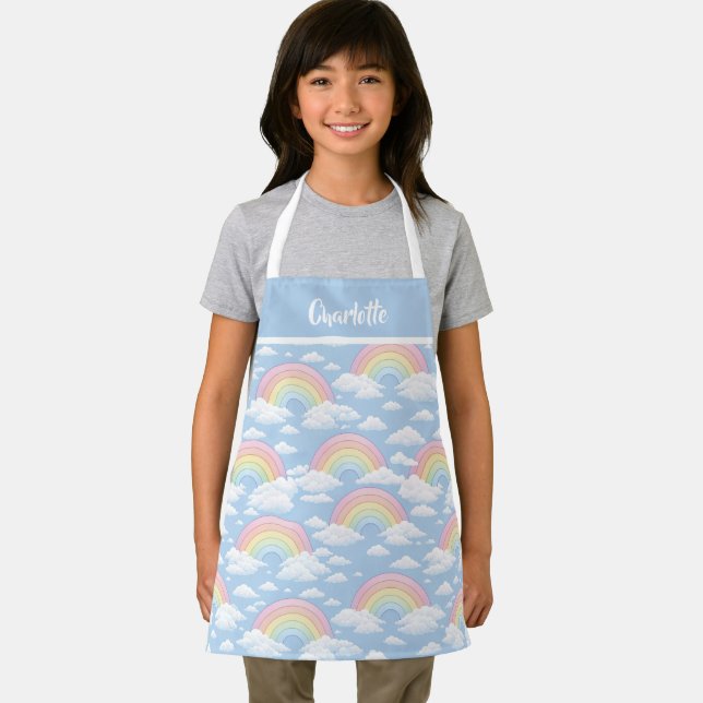 Rainbow and Cloud Pattern Apron (Insitu)