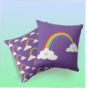 Rainbow and Clouds Cushion
