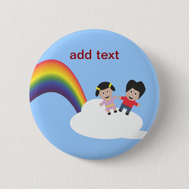 Rainbow and Clouds Friendship Button (Front)
