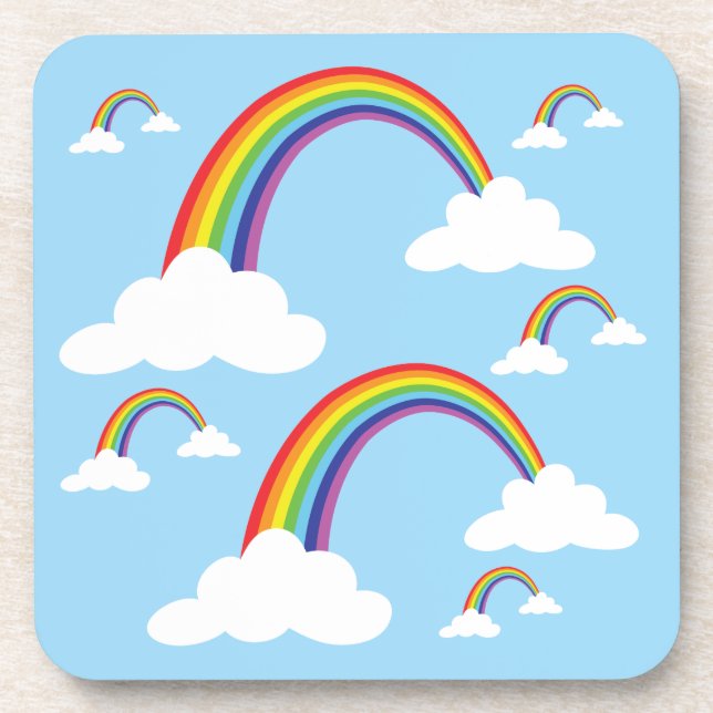 Rainbow and clouds in a clear sky, set of 6 coaster (Front)