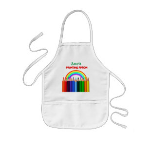 Rainbow and Colour Pencils Artist Kids Apron