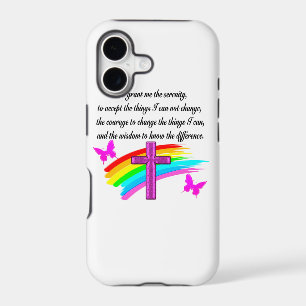 RAINBOW AND CROSS SERENITY PRAYER DESIGN