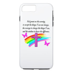 RAINBOW AND CROSS SERENITY PRAYER DESIGN iPhone 8 PLUS/7 PLUS CASE