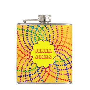 Rainbow and dots flask