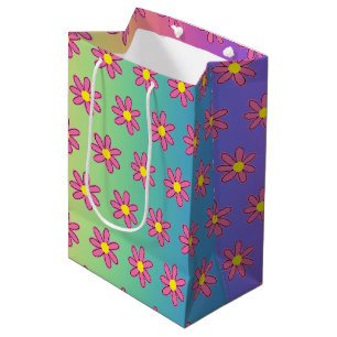 Rainbow and Flowers Medium Gift Bag