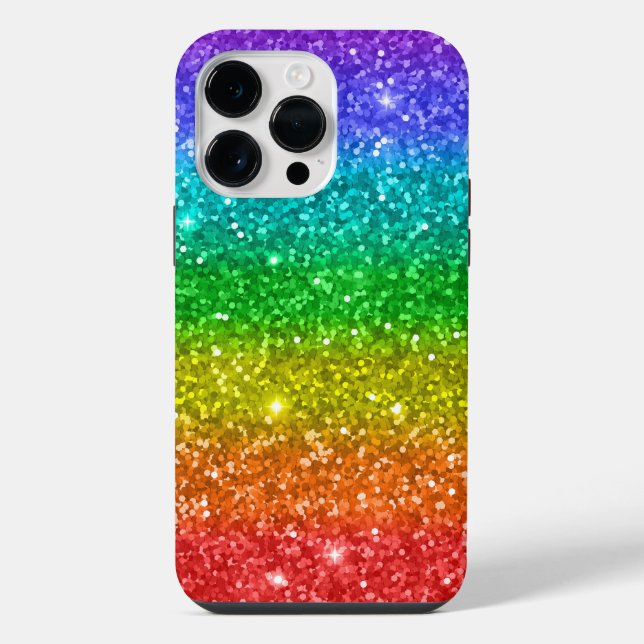 Rainbow and Glitter iPhone Case (Back)
