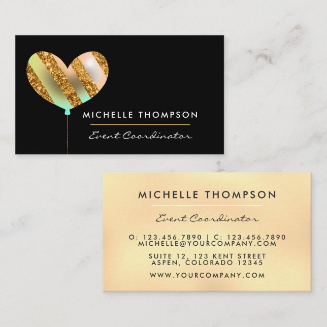 Rainbow and Gold Business Card (Front/Back)