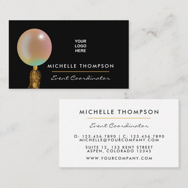 Rainbow and Gold Business Card (Front/Back)