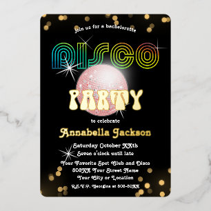 Rainbow and Gold on Black Funky Disco Party