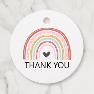 Rainbow and Hearts Birthday Thank You Favour Tag