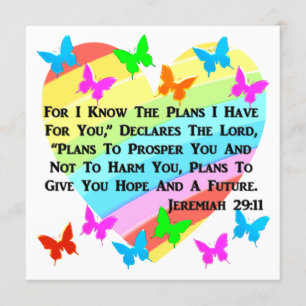 RAINBOW AND HEARTS JEREMIAH 29:11 INVITATION