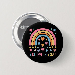 Rainbow and Hearts - Positive Message 6 Cm Round Badge