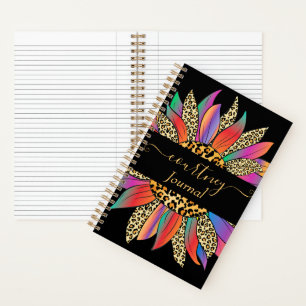 Rainbow and leopard print personalised  journal