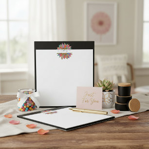 Rainbow and leopard print personalised   notepad