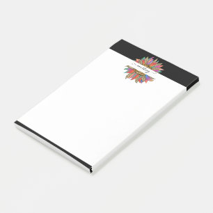 Rainbow and leopard print personalised post-it notes