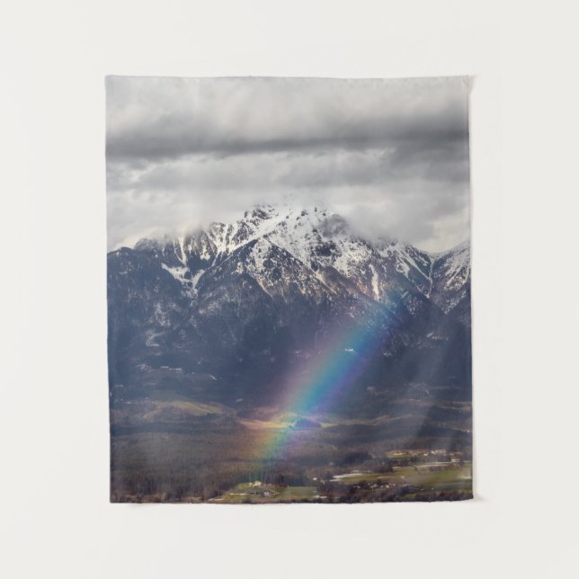 Rainbow and mountains after the storm tapestry (Front)