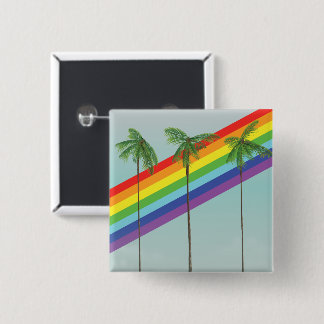 Rainbow and Palms 15 Cm Square Badge