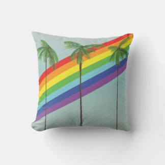 Rainbow and Palms Cushion