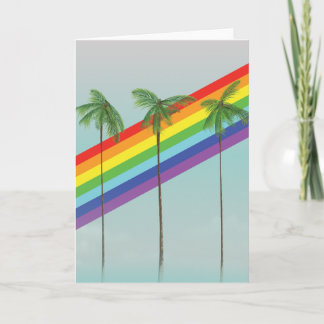 Rainbow and Palms Holiday Card