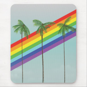 Rainbow and Palms Mouse Mat