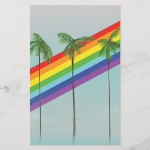 Rainbow and Palms Stationery