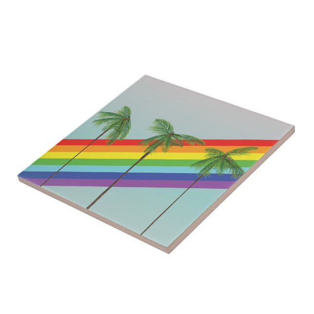 Rainbow and Palms Tile (Side)
