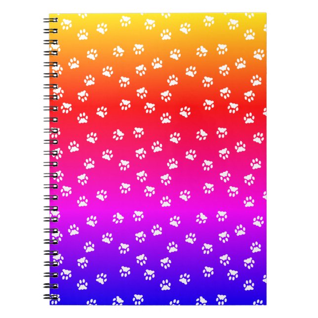 Rainbow and pawprints notebook (Front)