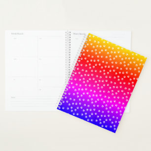 Rainbow and pawprints planner