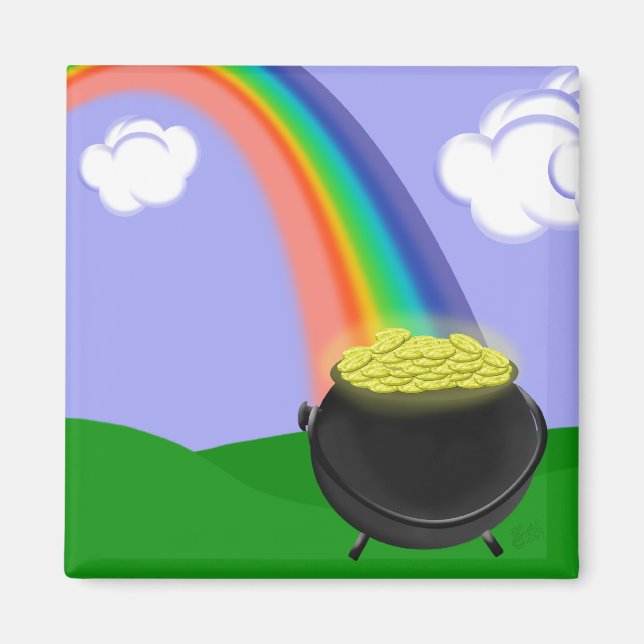 Rainbow and Pot of Gold Magnet (Front)