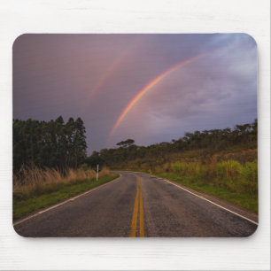 Rainbow And Road Mouse Mat
