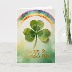 Rainbow and Shamrock St. Patrick's Day Holiday Card