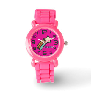 Rainbow and Star Vivid Pink Watch
