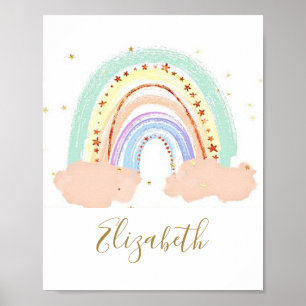 Rainbow and stars baby    poster