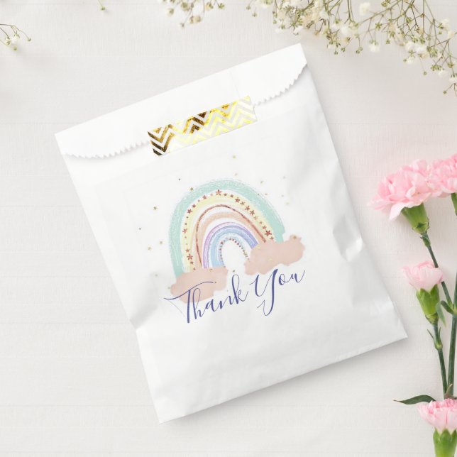 Rainbow and stars baby shower  thank you  favour bags (Sealed)