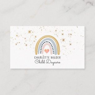 Rainbow And Stars Childcare Business Card